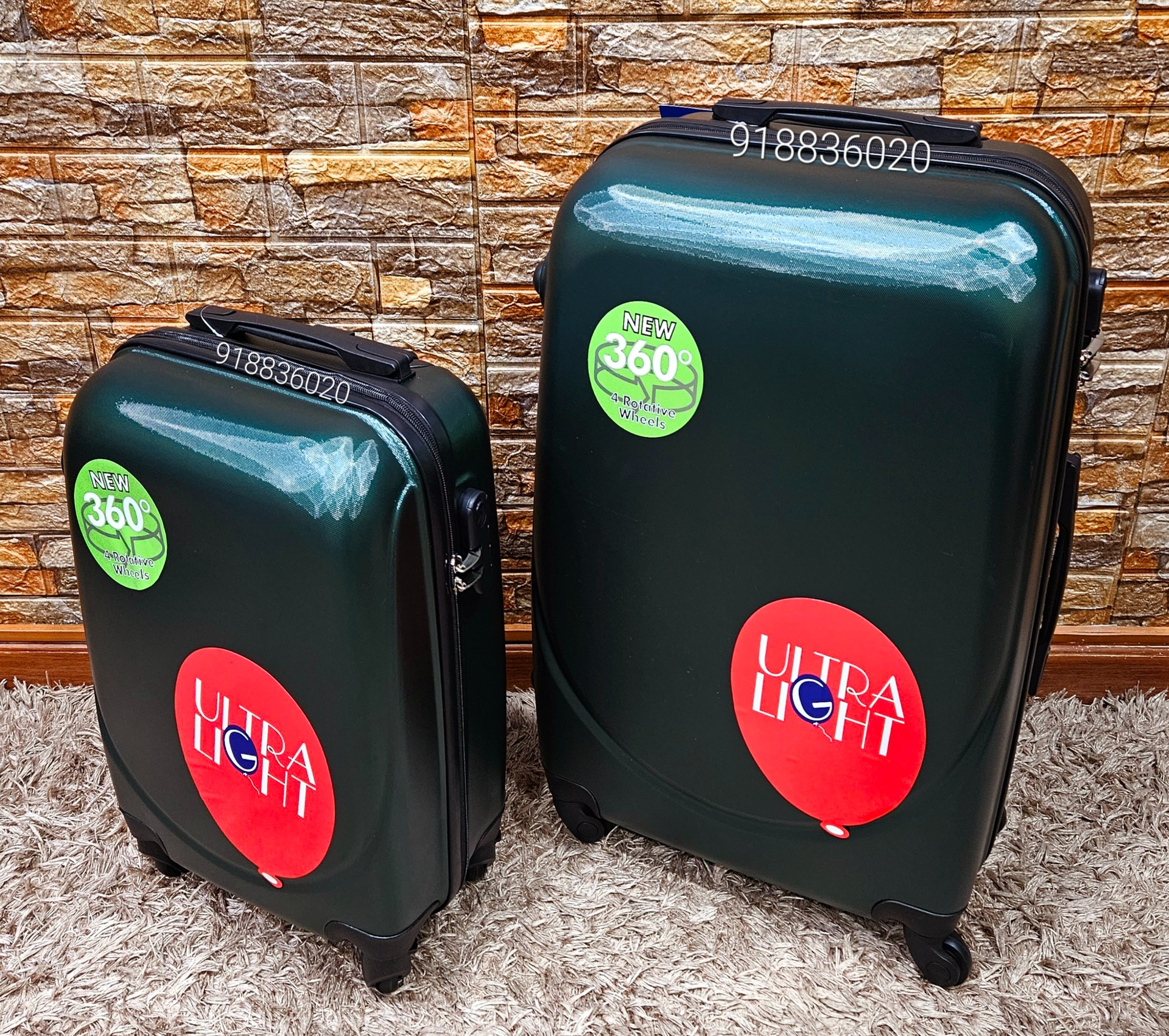 Conjunto de 2 Malas de Viagem ABS - 1 Porão 23Kg + 1 Cabine 8 ou 10Kg