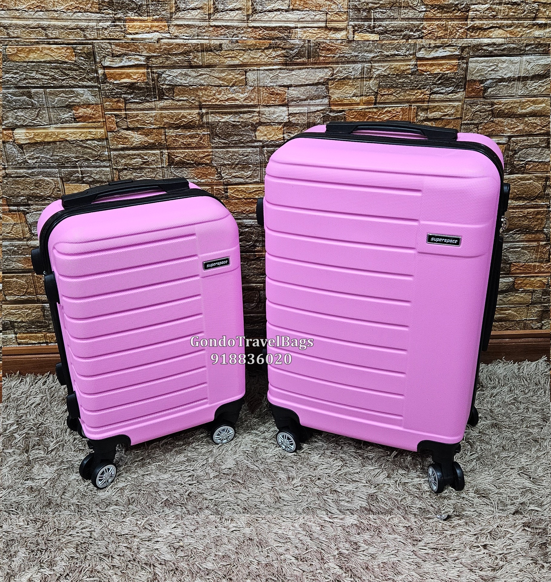 Conjunto de 2 Malas de Viagem ABS - 1 Porão 23Kg + 1 Cabine 10 a 15Kg