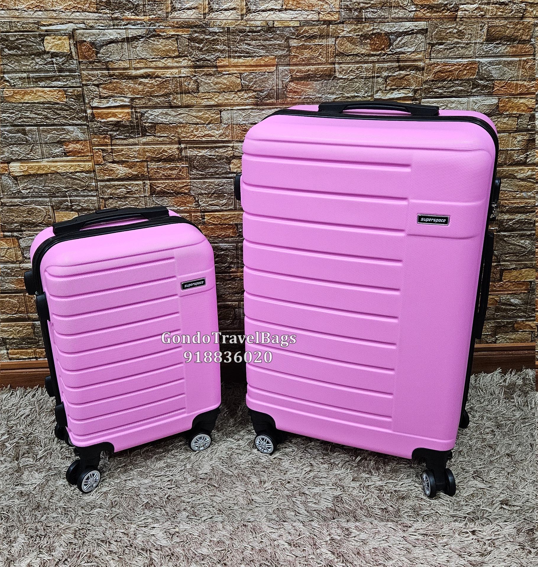 Conjunto de 2 Malas de Viagem ABS - 1 Porão 32Kg + 1 Cabine 10 a 15Kg