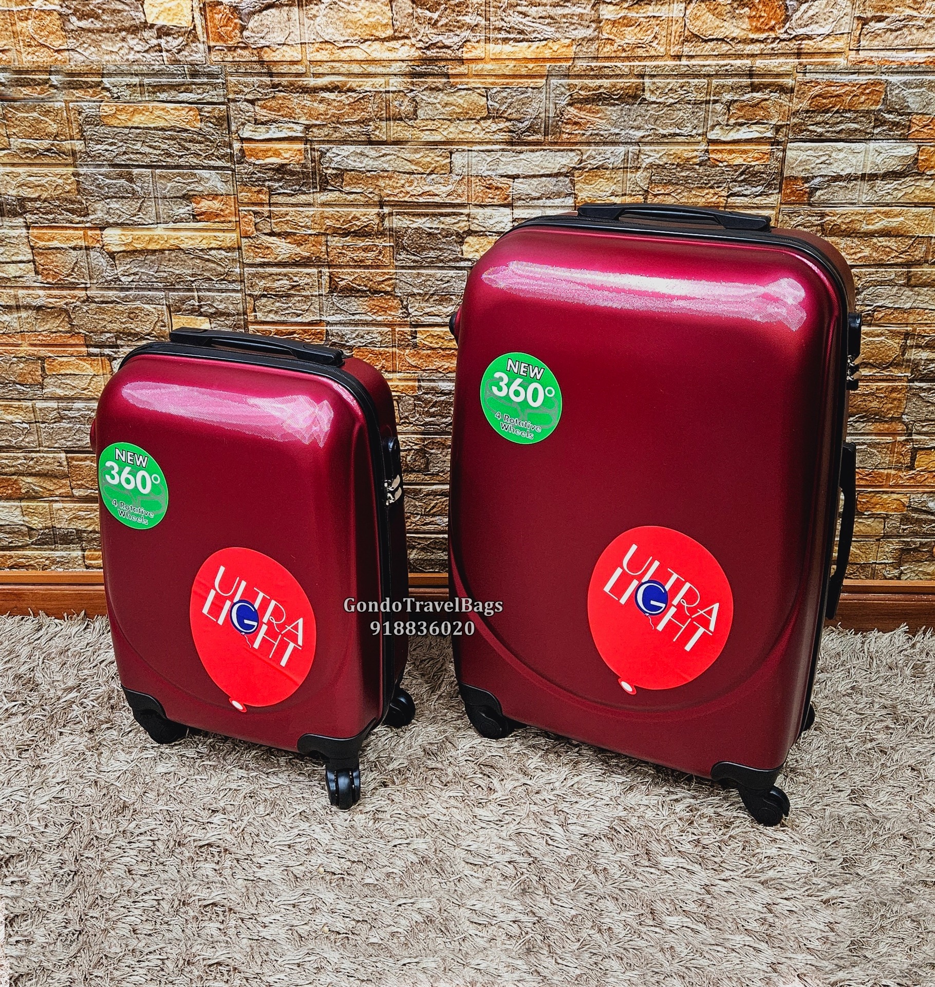 Conjunto de 2 Malas de Viagem ABS - 1 Porão 23Kg + 1 Cabine 8 ou 10Kg