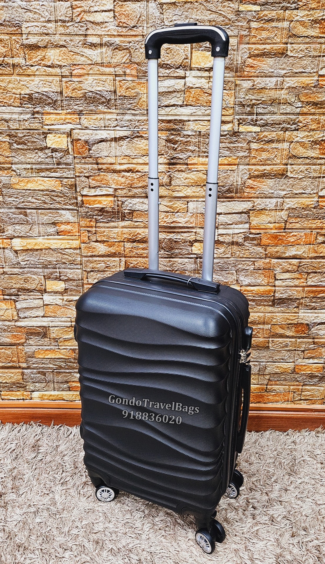 Mala de Cabine Com Trolley 55cm - Padrão Ondulado