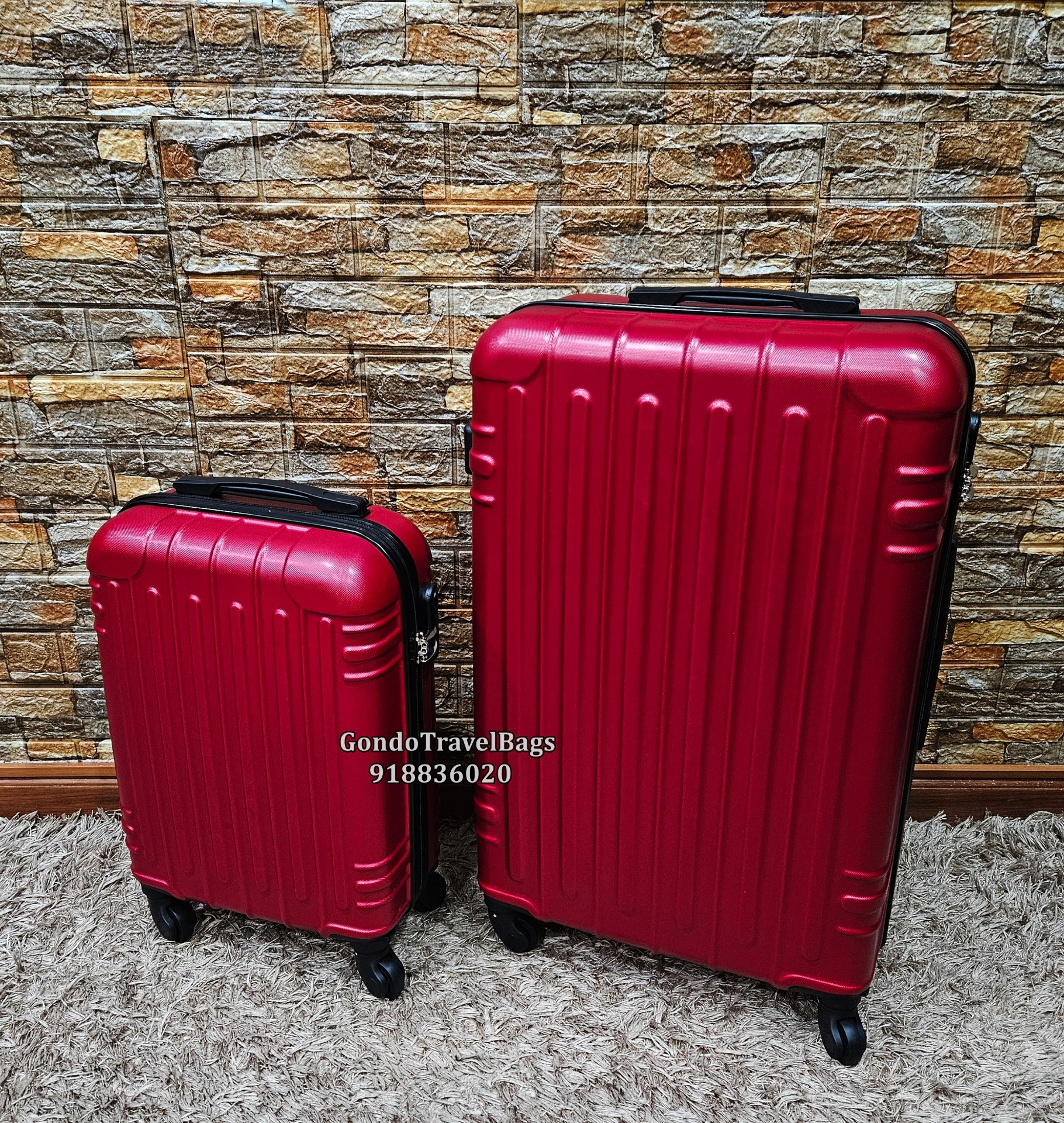 Conjunto de 2 Malas de Viagem ABS - 1 Porão 23Kg + 1 Cabine 8 a 10Kg