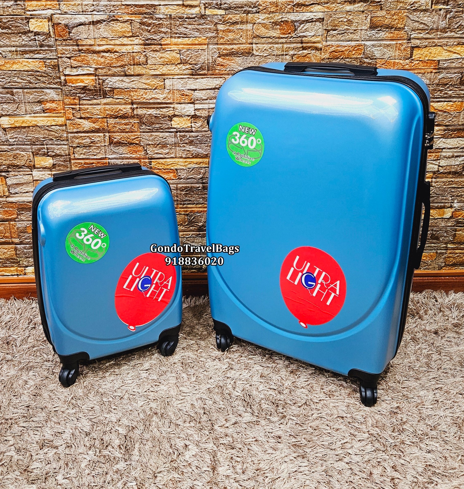 Conjunto de 2 Malas de Viagem ABS - 1 Porão 32Kg + 1 Cabine 8 ou 10Kg