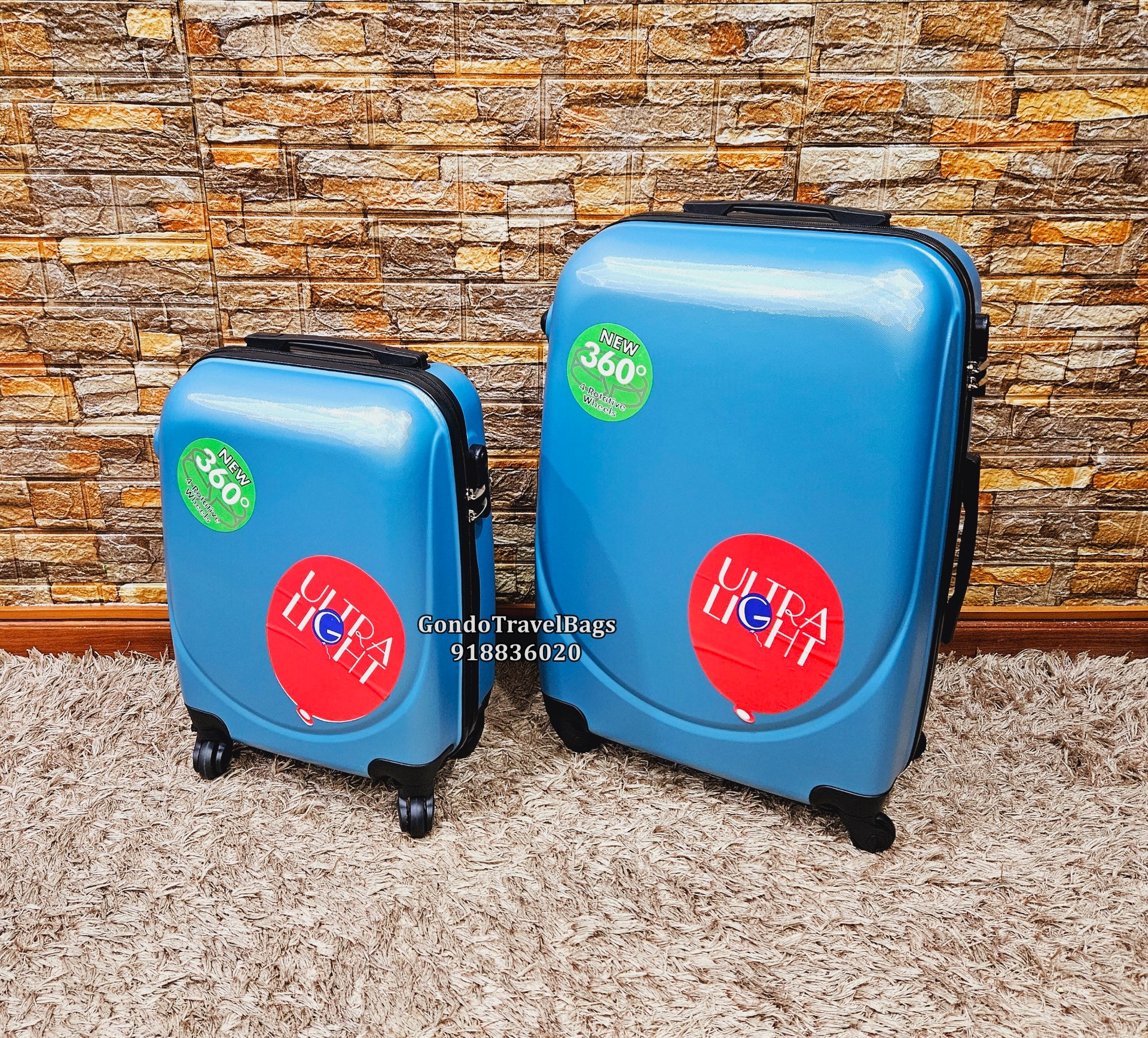 Conjunto de 2 Malas de Viagem ABS - 1 Porão 23Kg + 1 Cabine 8 ou 10Kg