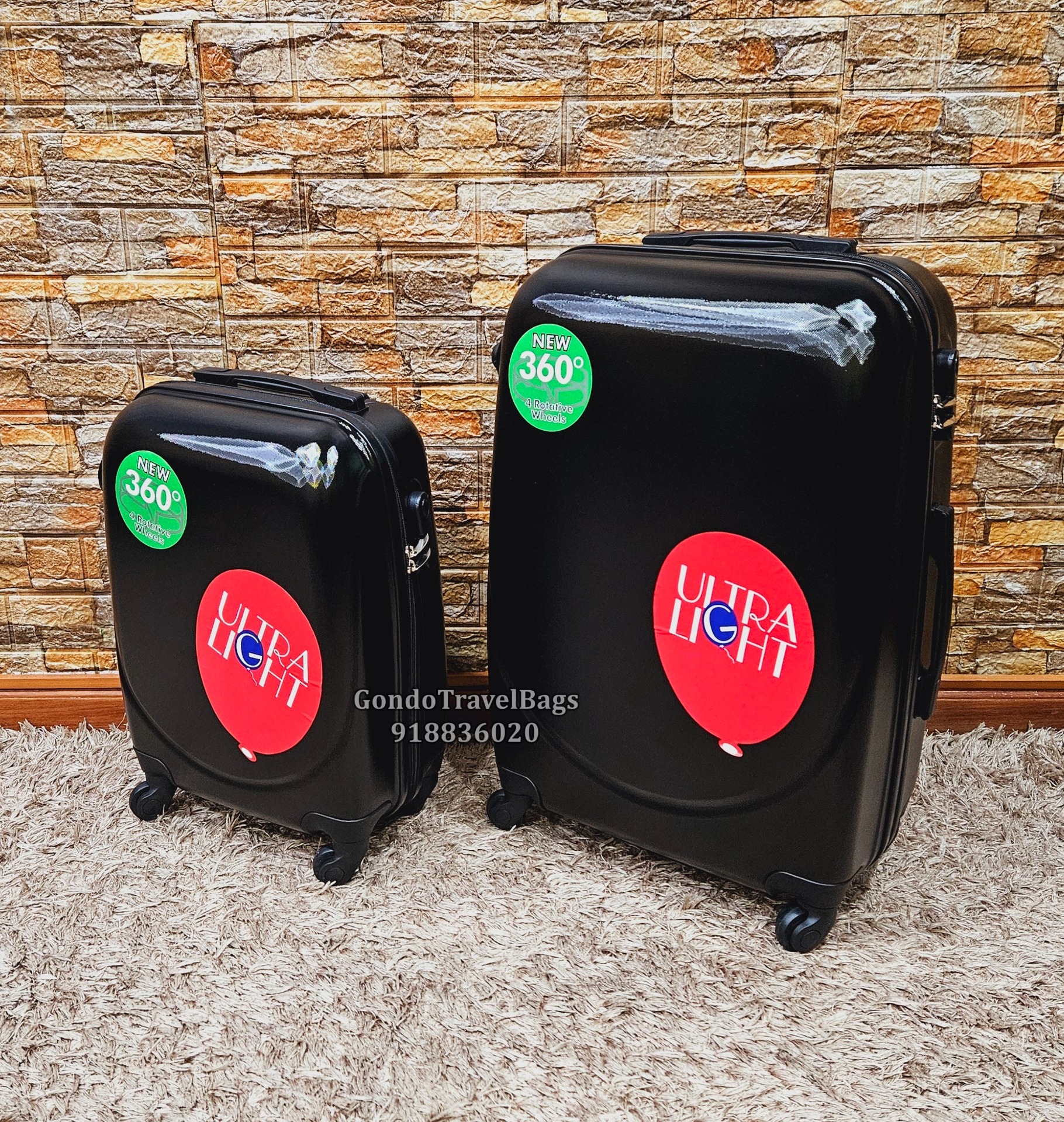 Conjunto de 2 Malas de Viagem ABS - 1 Porão 23Kg + 1 Cabine 8 ou 10Kg