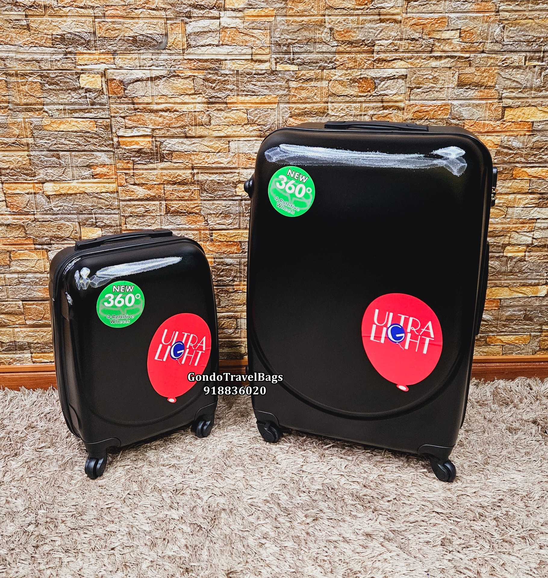 Conjunto de 2 Malas de Viagem ABS - 1 Porão 32Kg + 1 Cabine 8 ou 10Kg