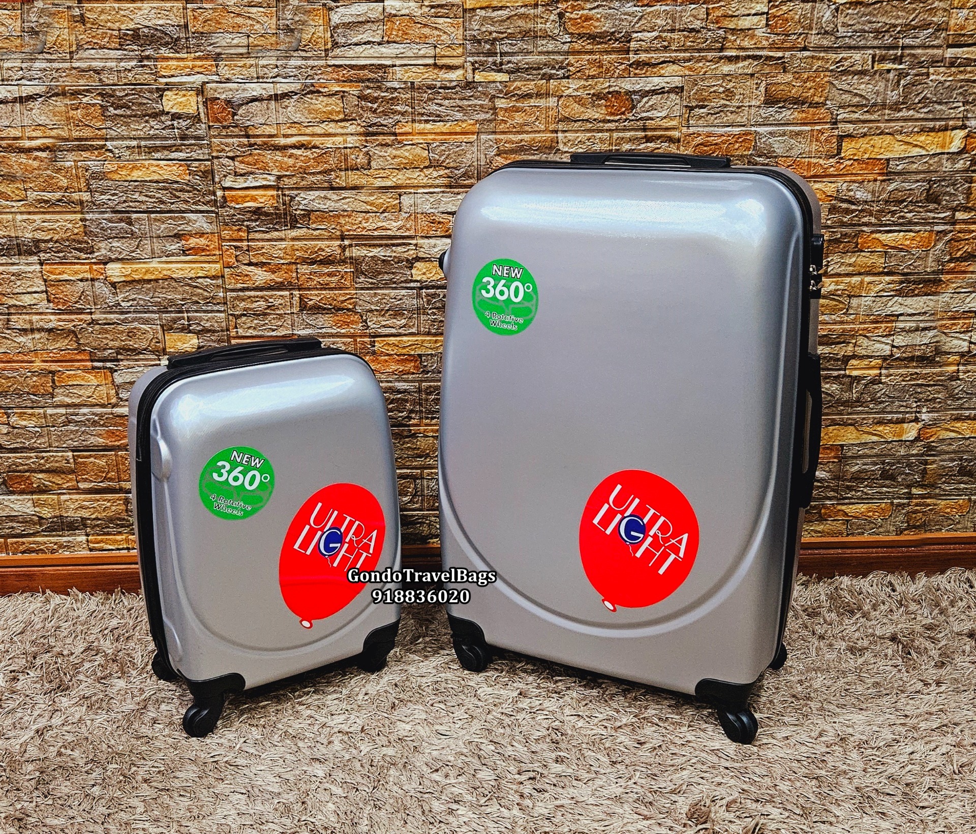 Conjunto de 2 Malas de Viagem ABS - 1 Porão 32Kg + 1 Cabine 8 ou 10Kg